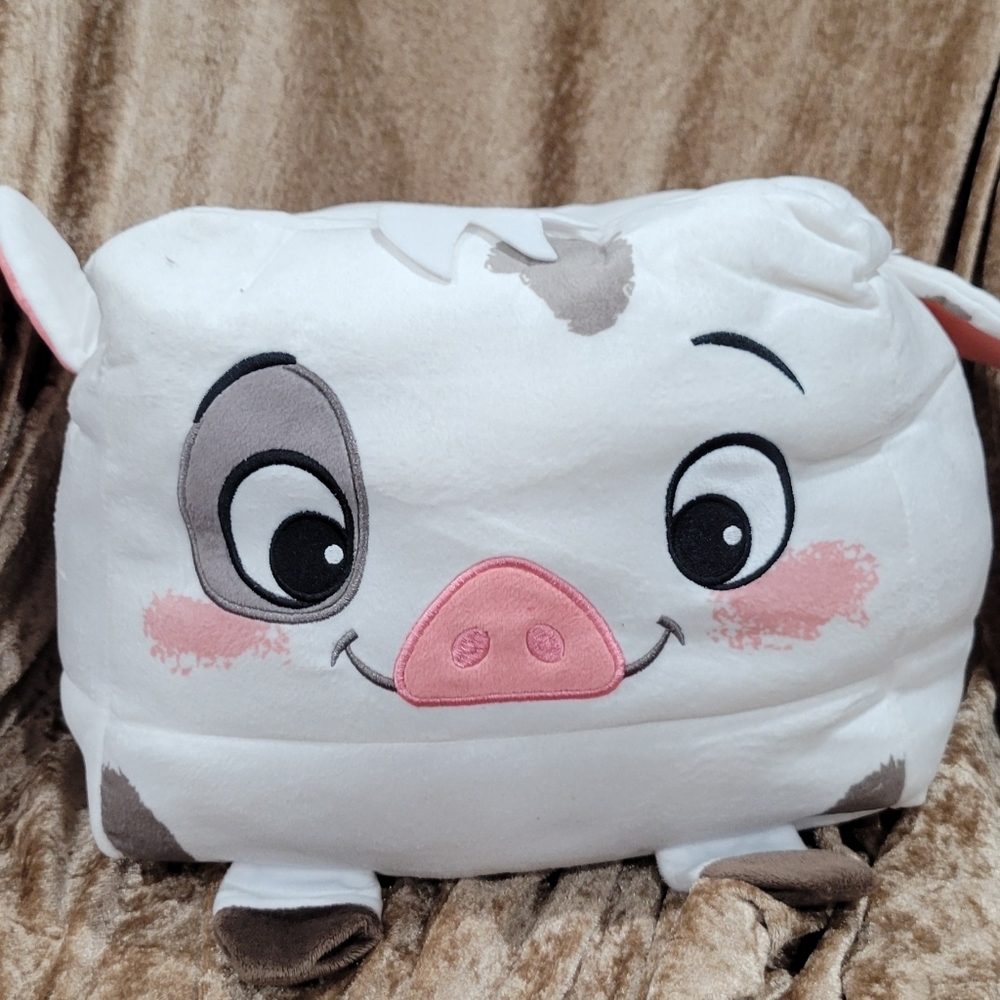 Disney Pua plush Moana pig white with gray spots Square stuffed animal